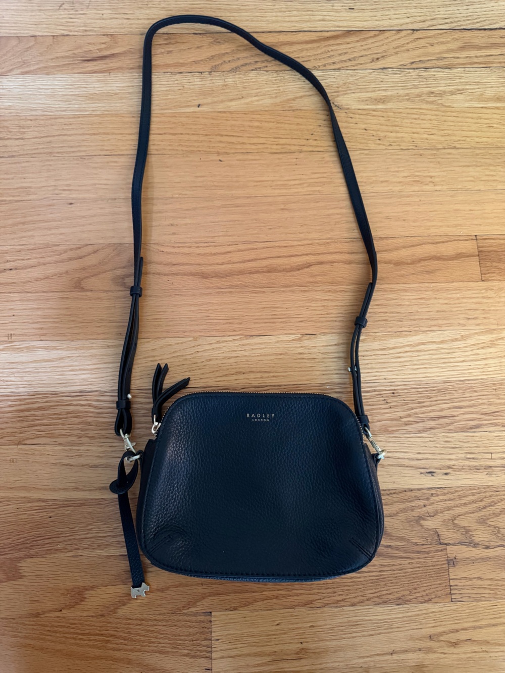 RADLEY LONDON Black Pebbled Leather Crossbody Bag